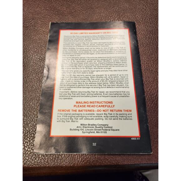 Big Trak Operating Manual - Picture 2 of 3